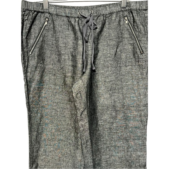 New York & Company Linen Blend Cropped Pants Relaxed-Fit Pull-On Capris Medium - Picture 9 of 11